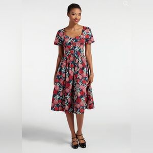 Modcloth Fabulous Fit And Flare Shirt Dress Plump Pomegranates